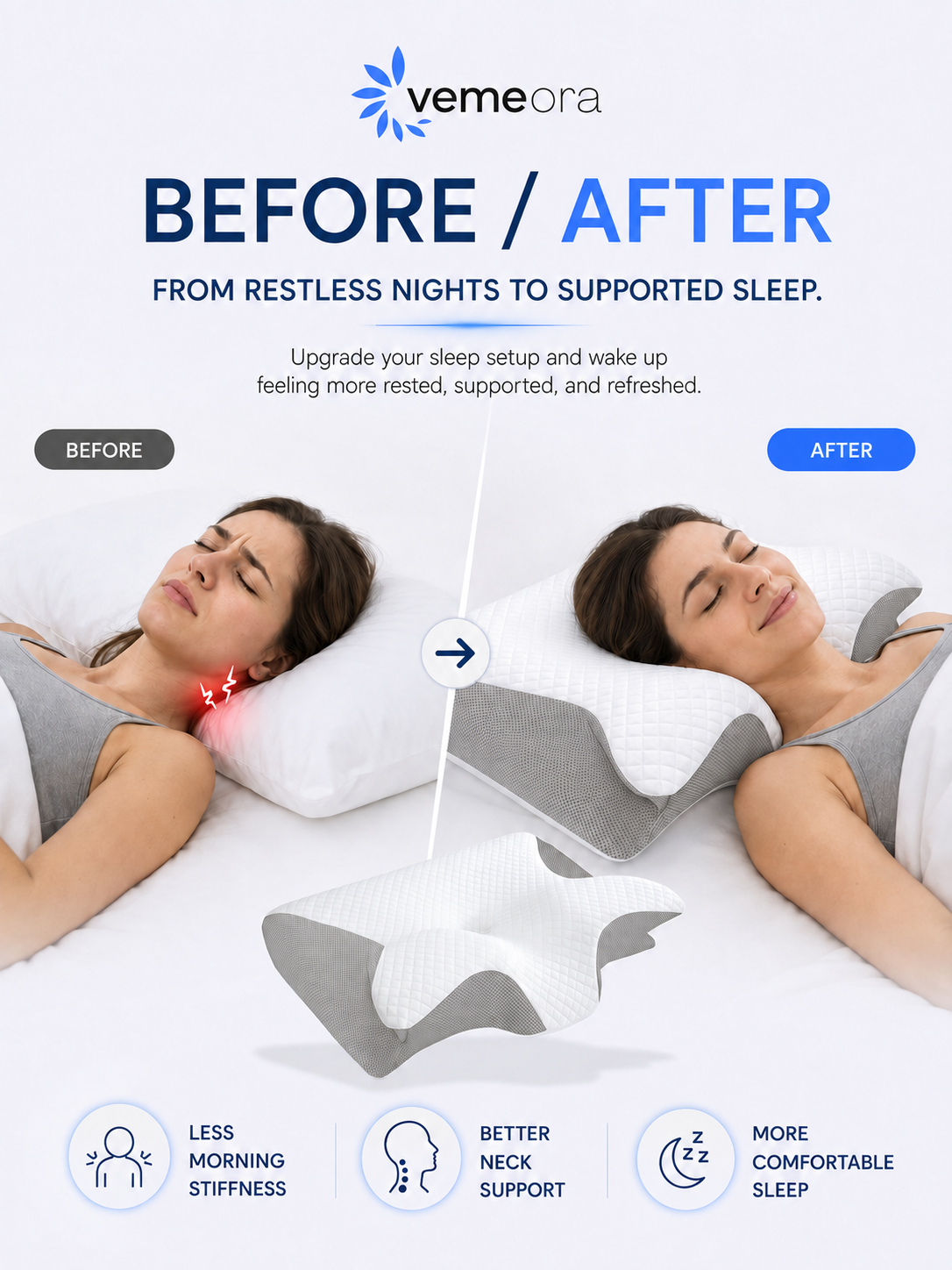 Vemeora™ Ergonomic Contour Pillow