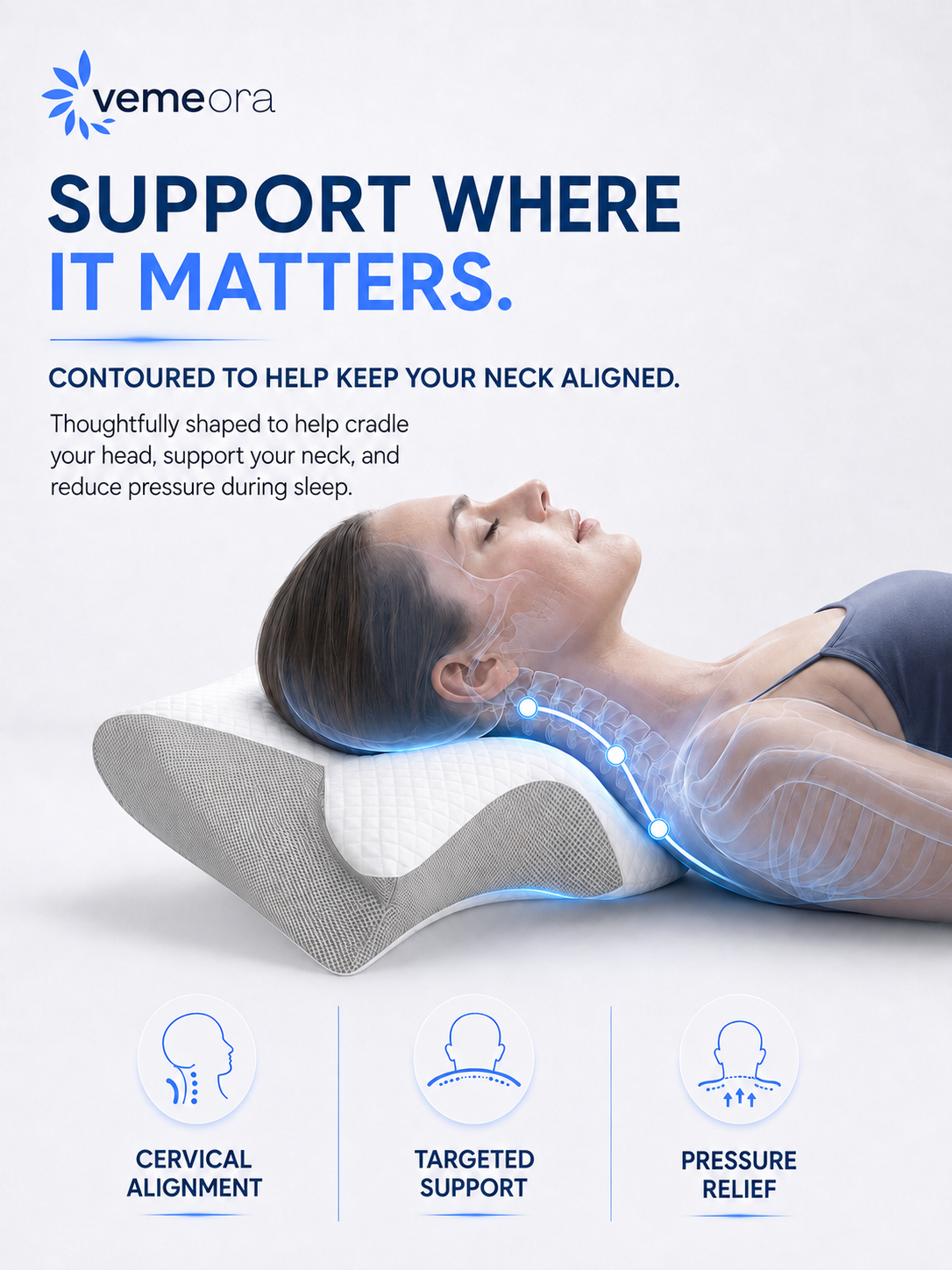 Vemeora™ Ergonomic Contour Pillow