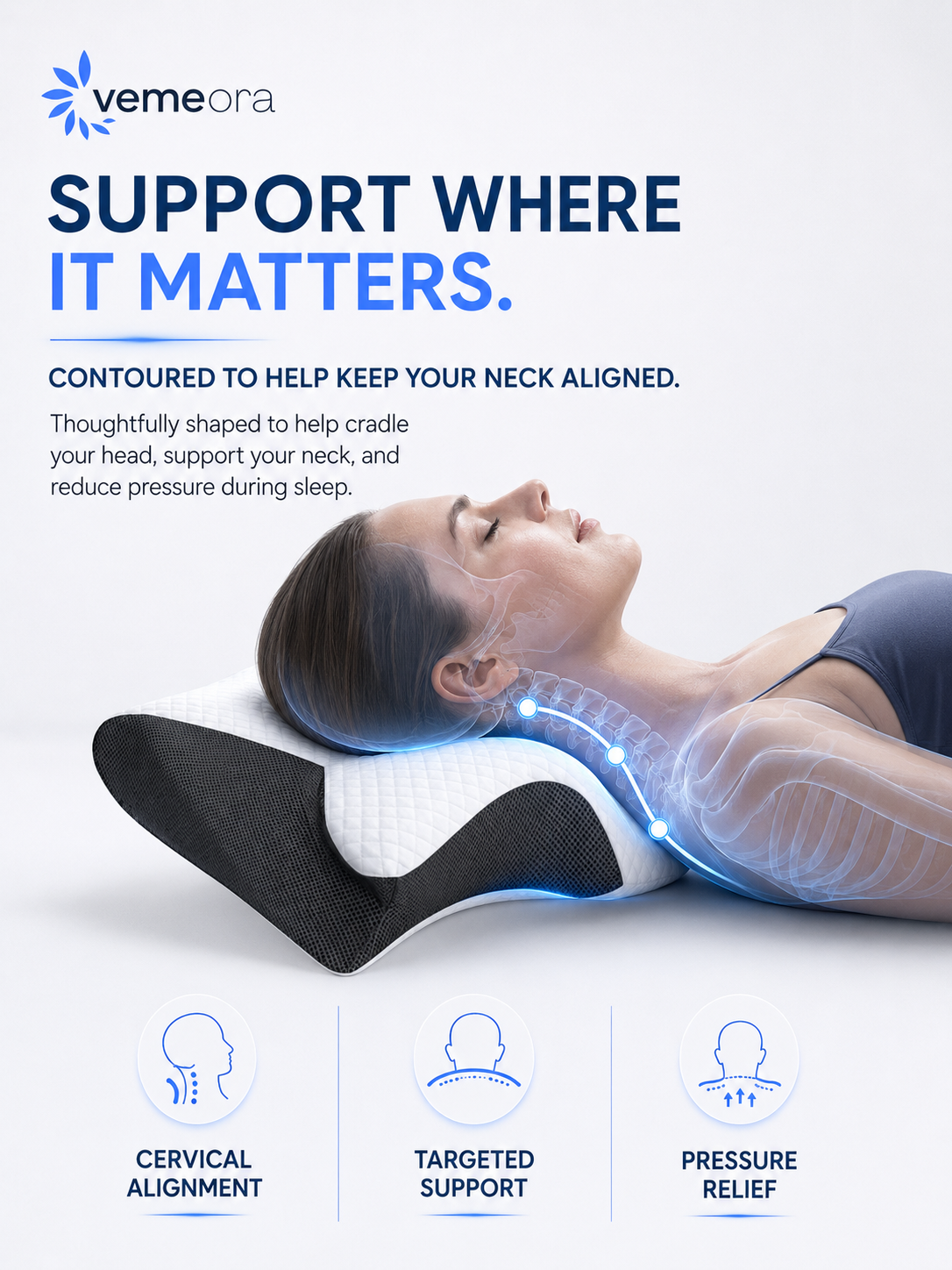 Vemeora™ Ergonomic Contour Pillow