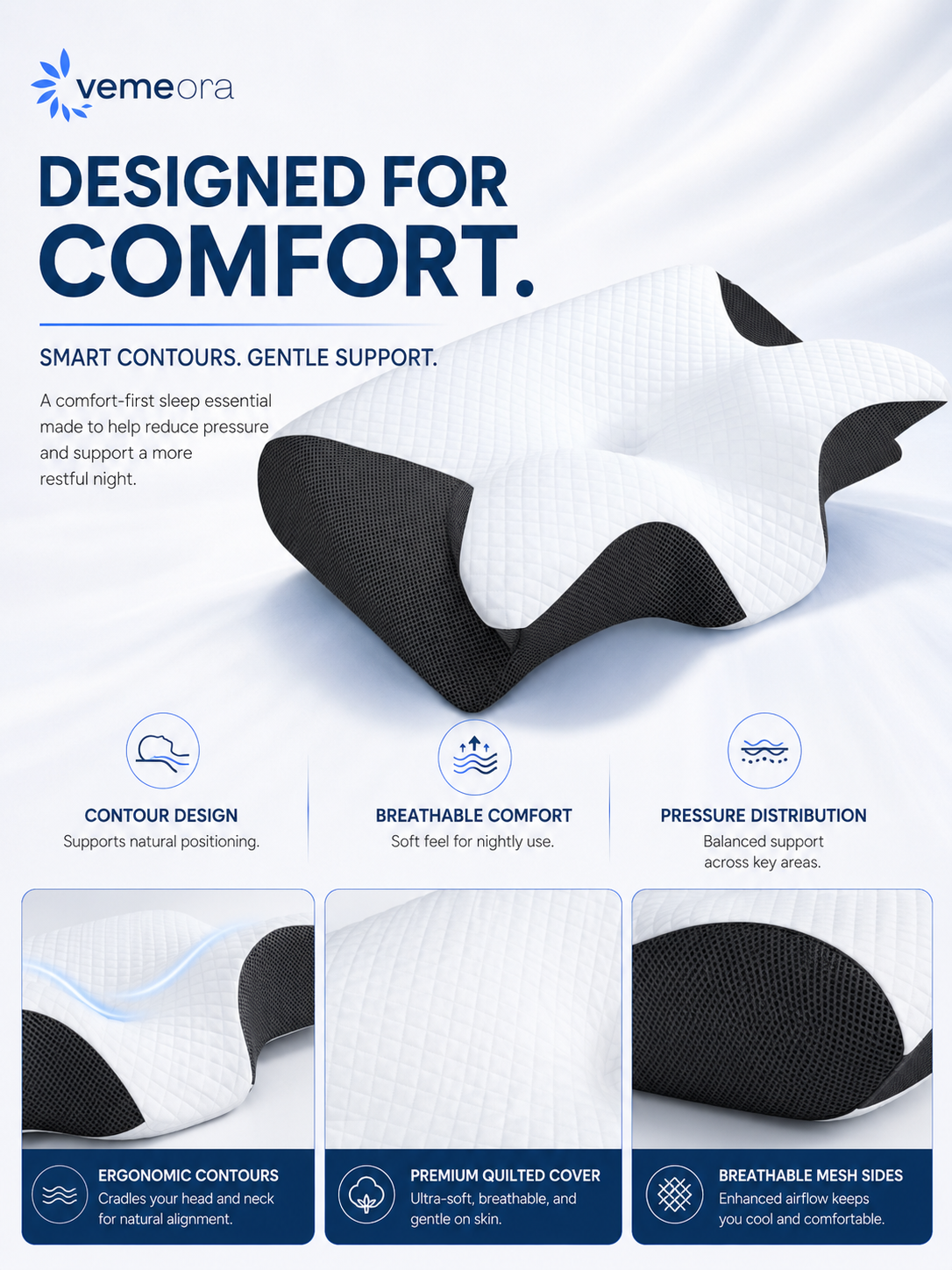 Vemeora™ Ergonomic Contour Pillow