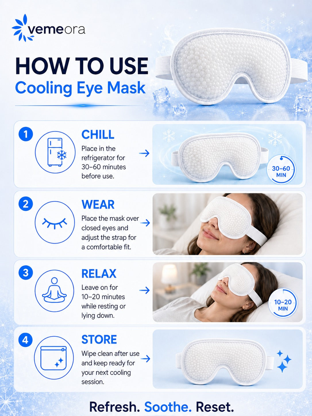 Vemeora Soothing Eye Mask for Headache, Migraine & Stress Relief